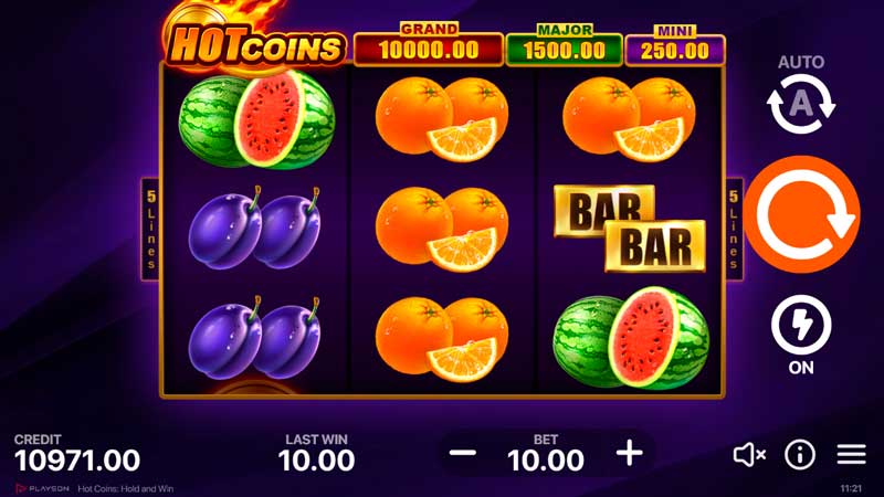 Тематика слота Hot Coins: Hold And Win